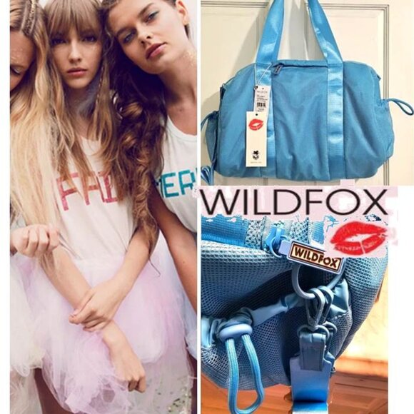 Wildfox Blue Duffle Tote Bag Nwt - Picture 1 of 3